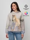 Женское худи / Белая лошадь на снегу