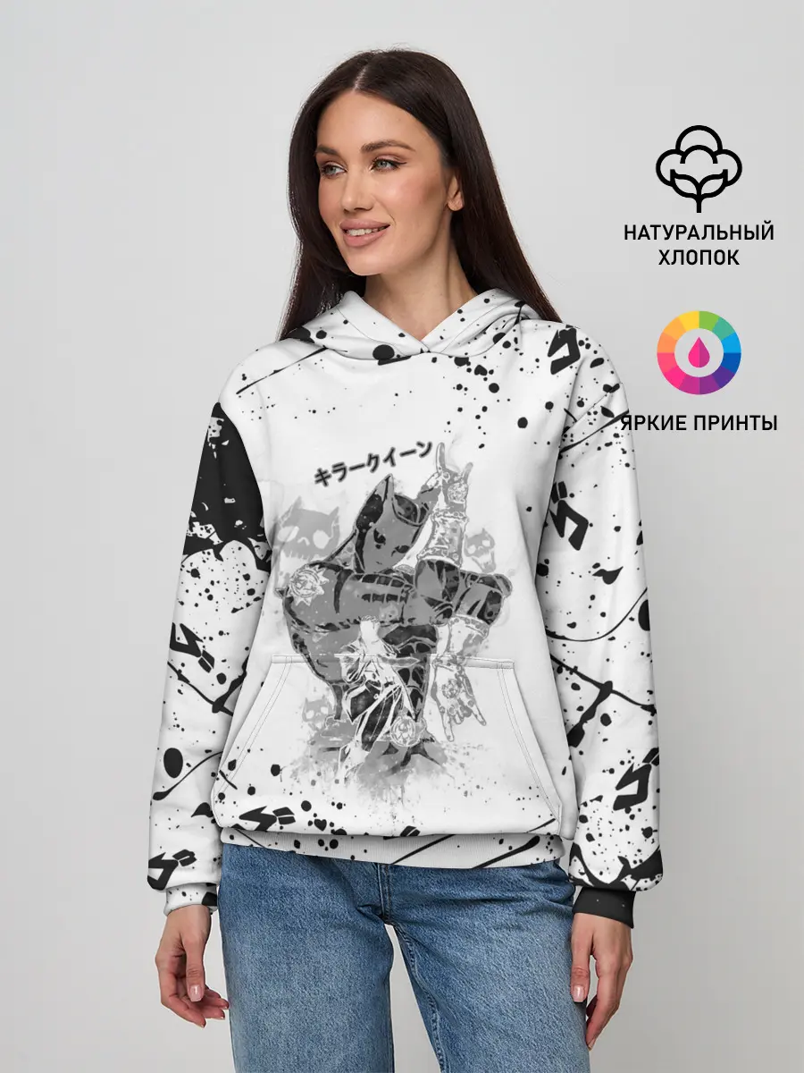 Женское худи / KILLER QUEEN черные брызги