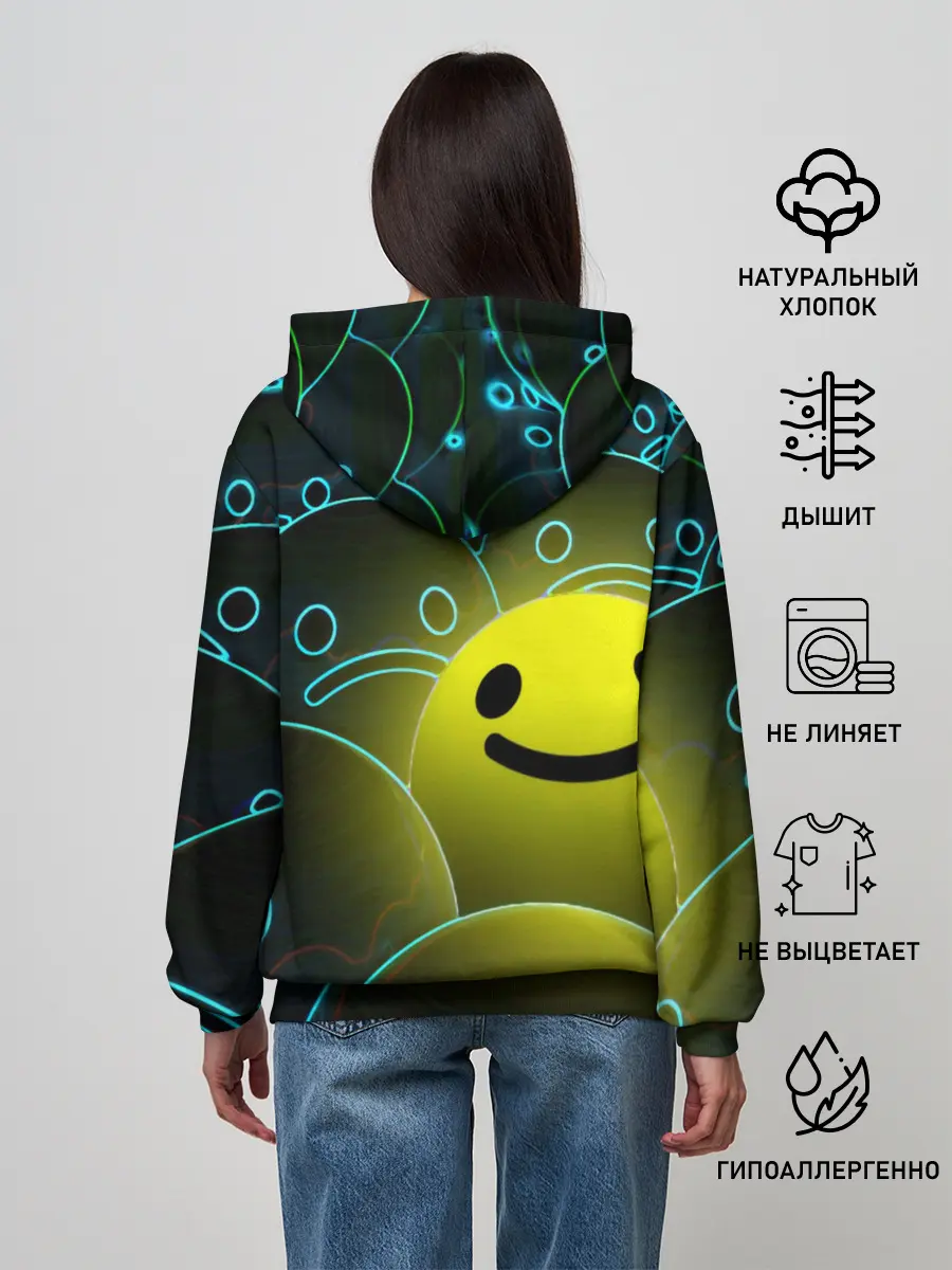 Женское худи / НЕОНОВЫЕ СМАЙЛЫ