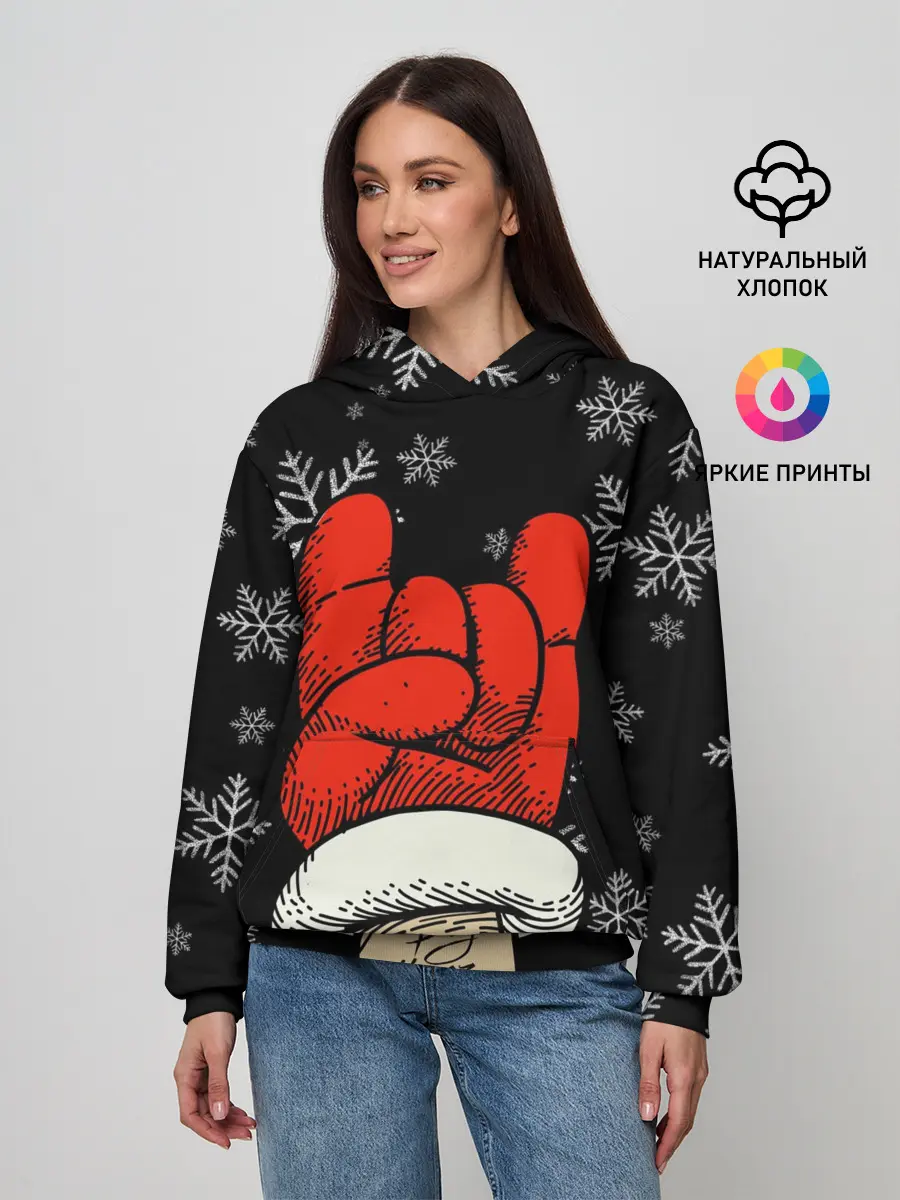 Женское худи / Рок Дед Мороз