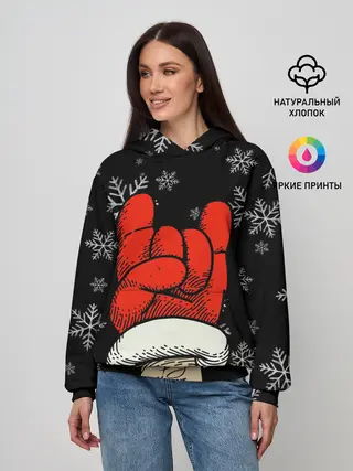 Женское худи / Рок Дед Мороз