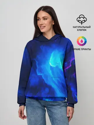 Женское худи / СИНИЙ КОСМОС