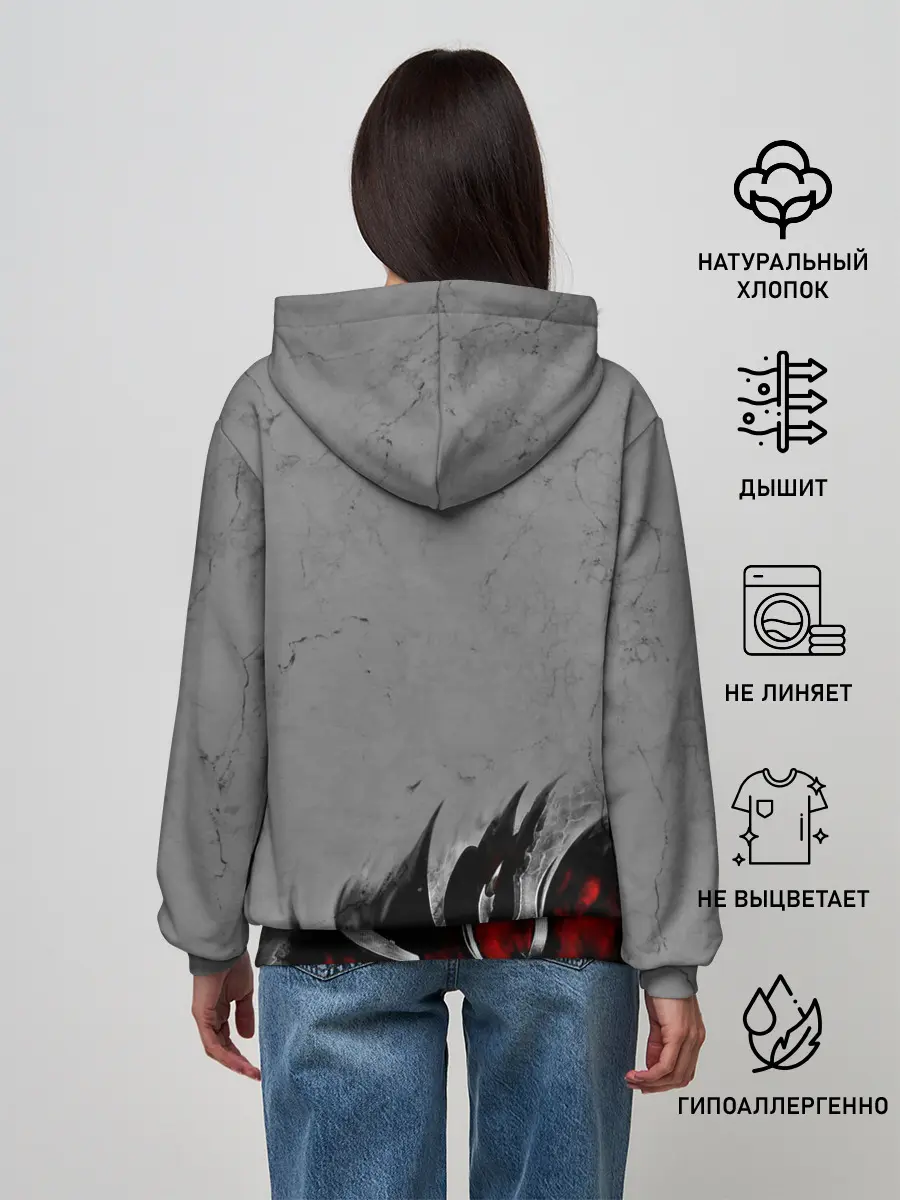 Женское худи / Skull through metal