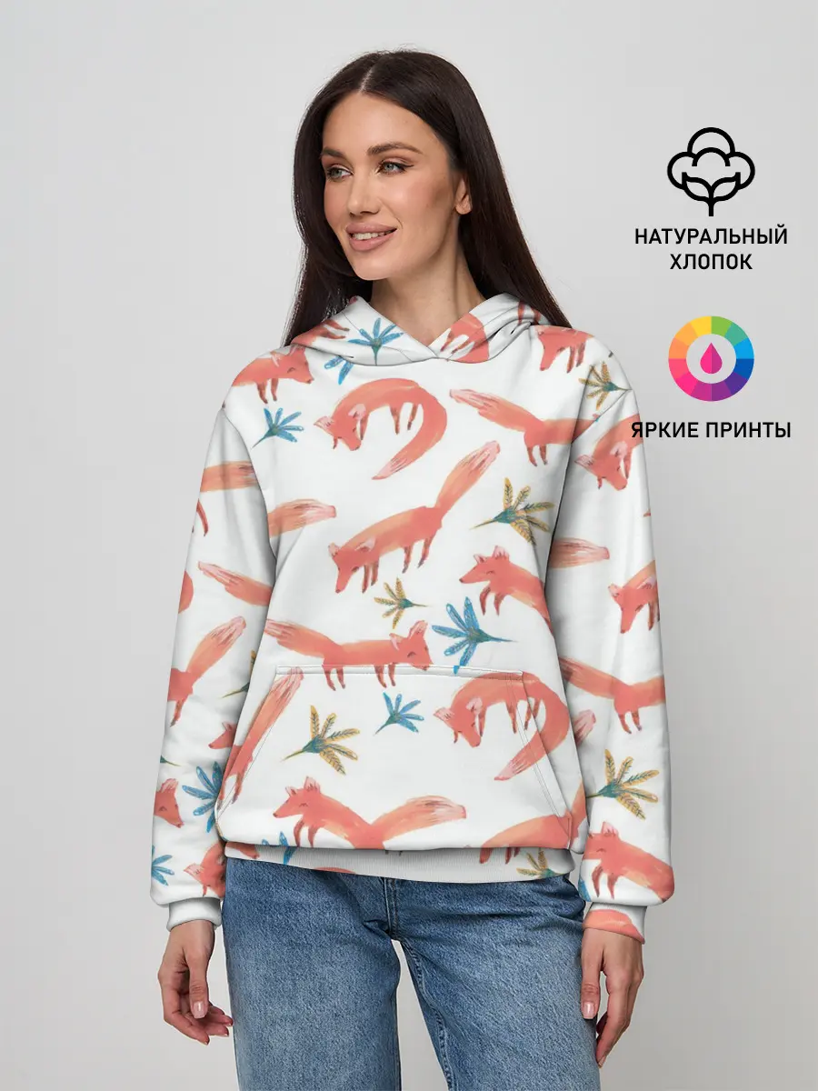 Женское худи / Fox Pattern
