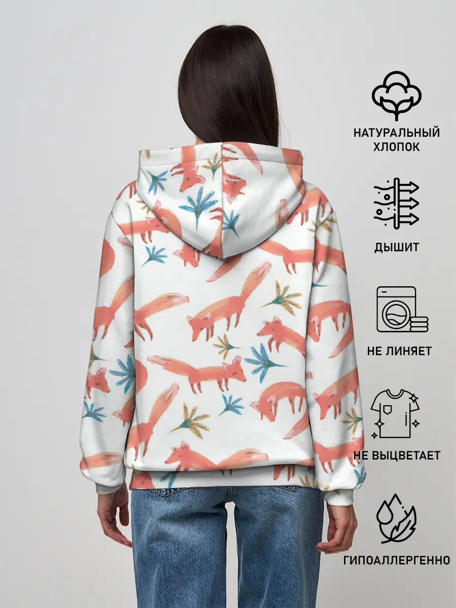 Женское худи / Fox Pattern