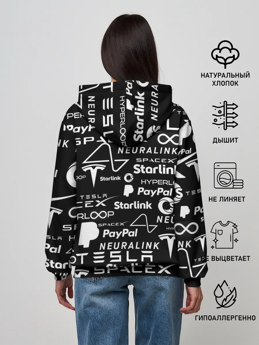 Женское худи / ЛОГОТИПЫ ПРОЕКТОВ ИЛОНА МАСКА.