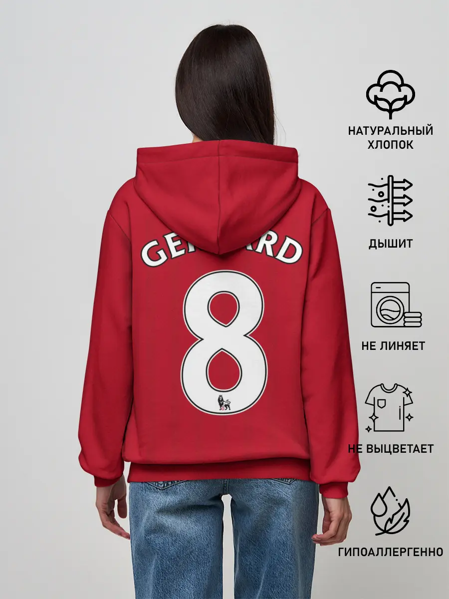 Женское худи / Джеррард Ливерпуль ретро