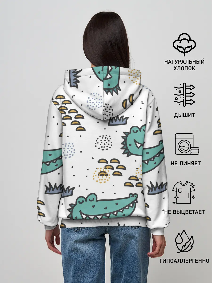 Женское худи / Милый крокодил