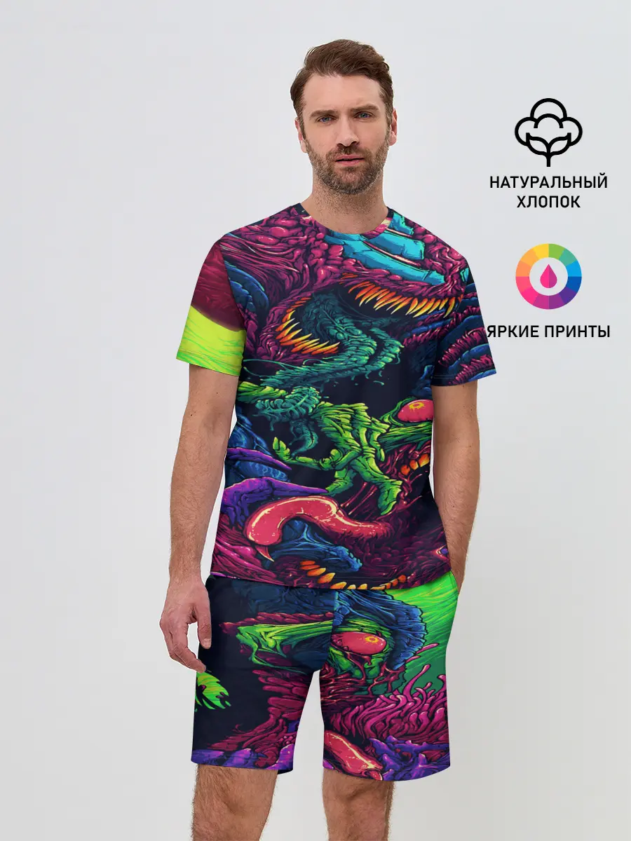 Мужской костюм с шортами / CS GO hyper beast skin