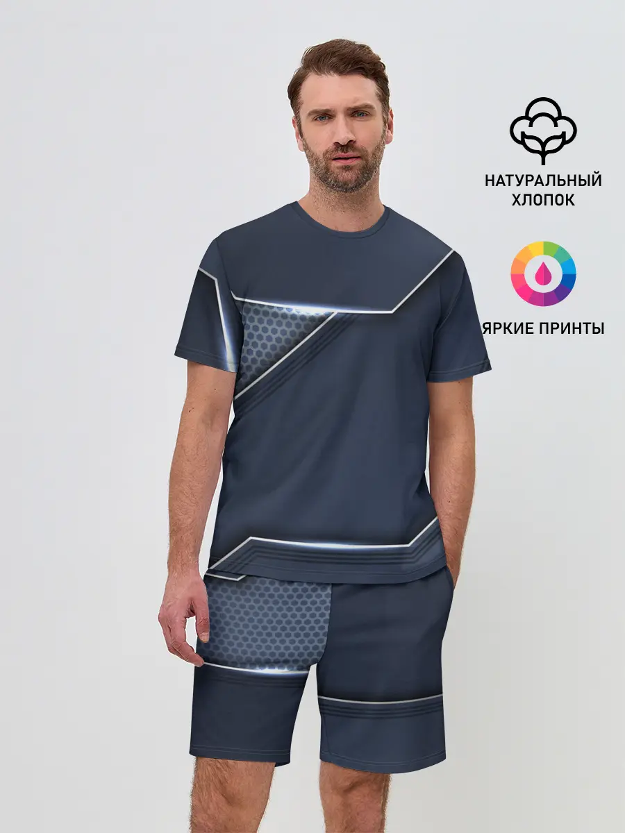 Мужской костюм с шортами / Металлическая 3D основа