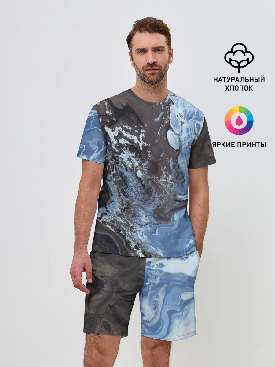 Мужской костюм с шортами / Волны