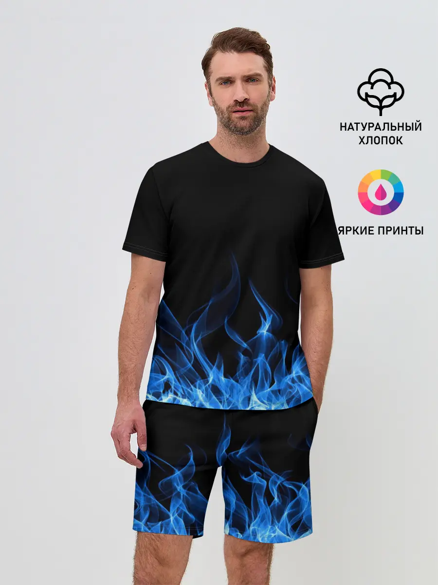 Мужской костюм с шортами / Синий Огонь