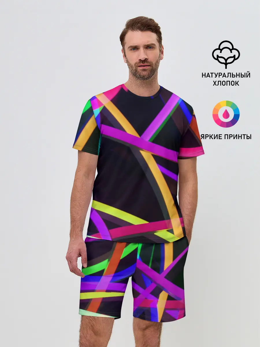 Мужской костюм с шортами / Светящиеся полосы
