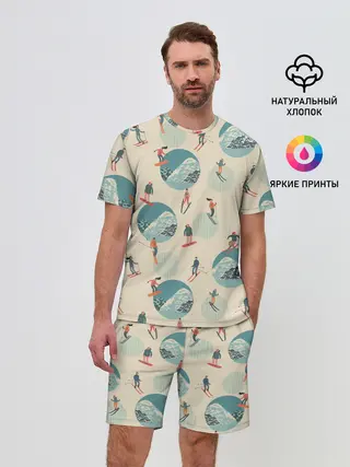 Мужской костюм с шортами / лыжники