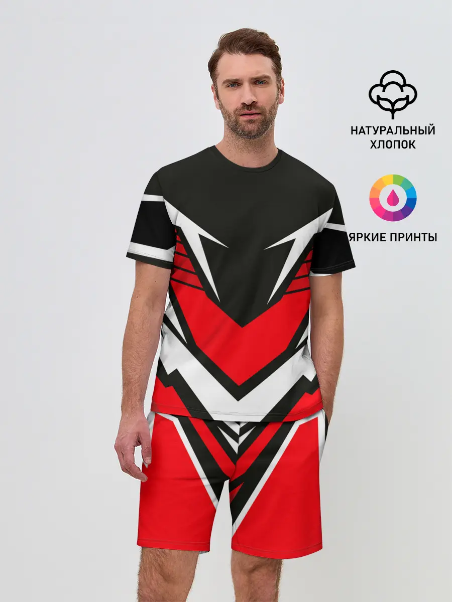 Мужской костюм с шортами / Sports geometry 4