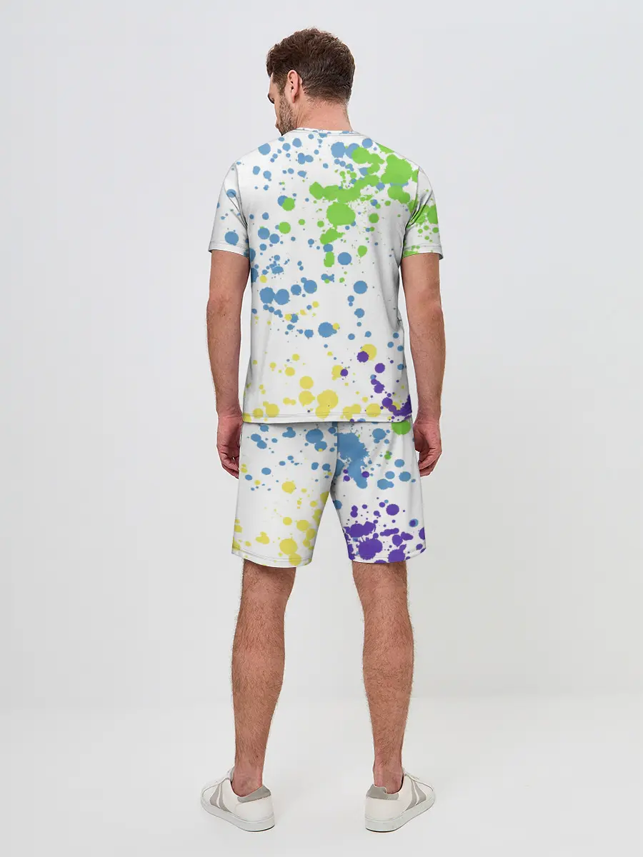 Мужской костюм с шортами / Jojo зеленые пятна