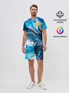 Мужской костюм с шортами / Волны красок