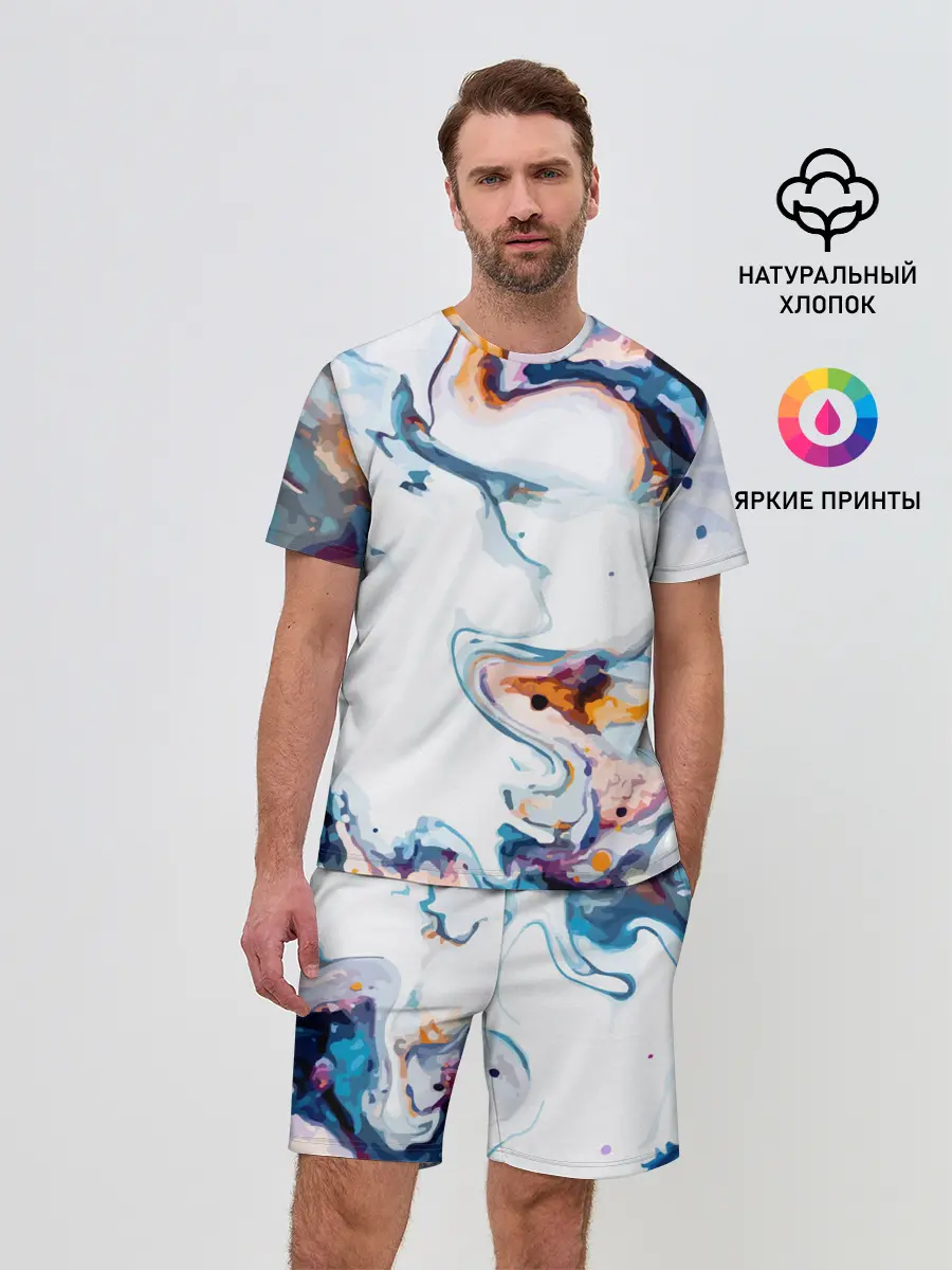 Мужской костюм с шортами / Брызги красок