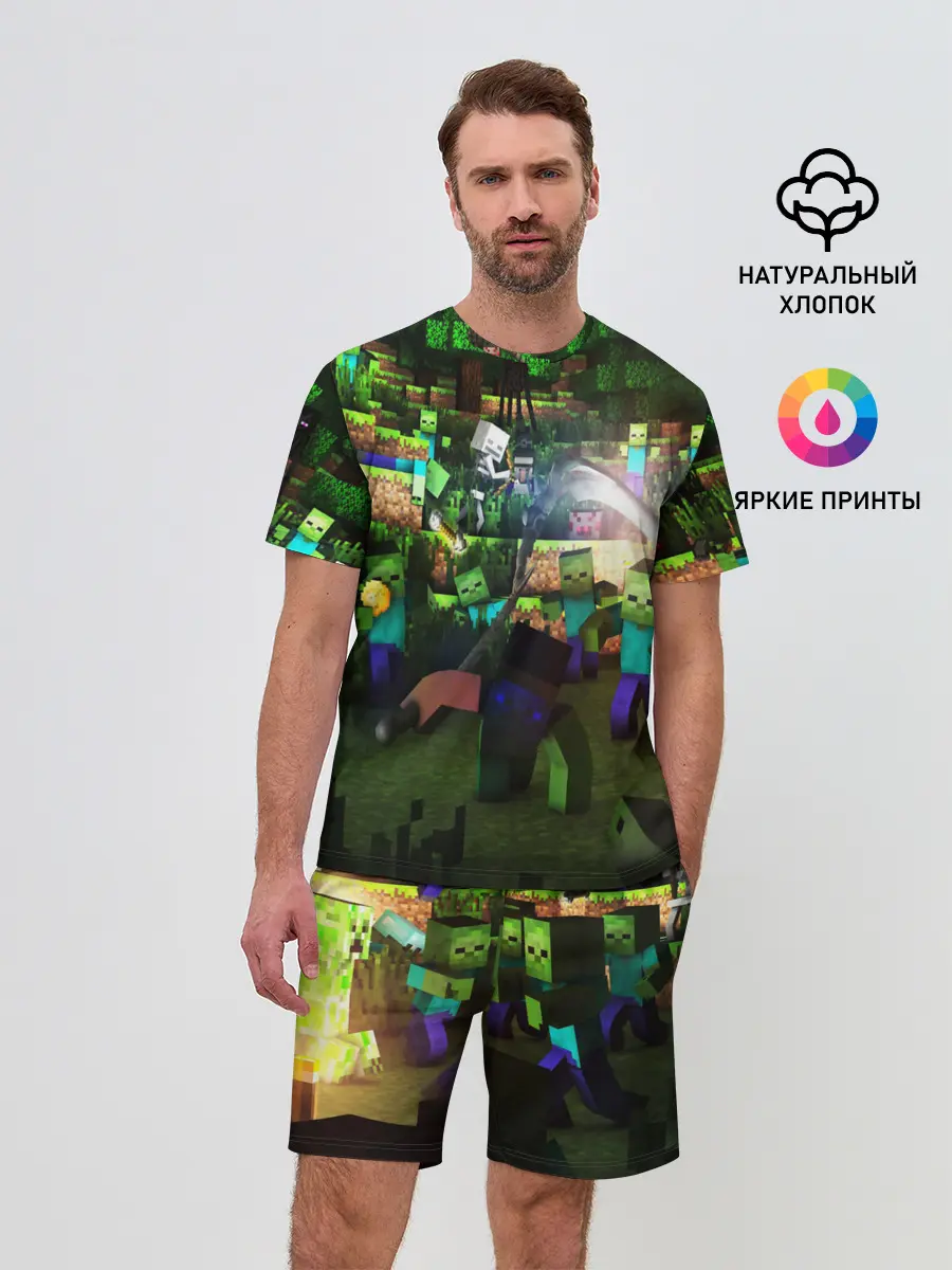 Мужской костюм с шортами / MINECRAFT Creeper