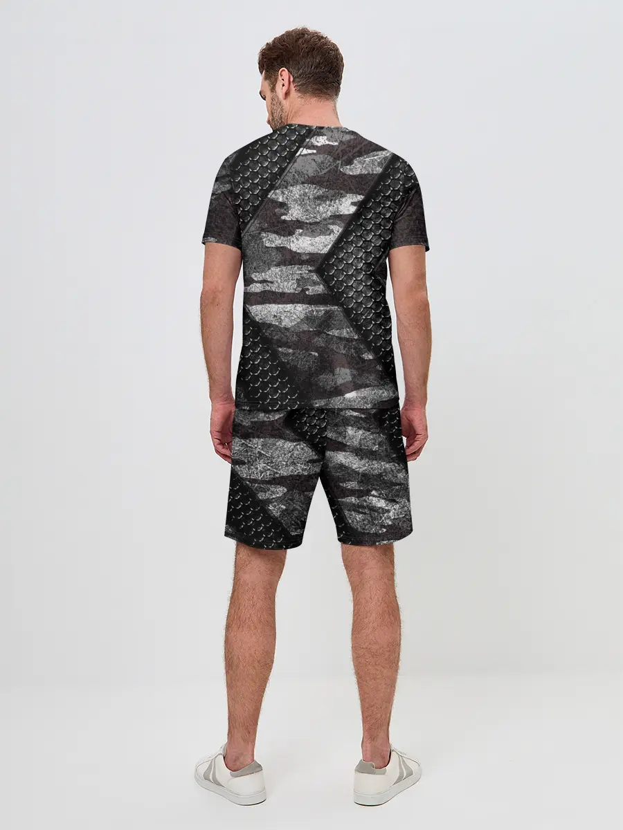 Мужской костюм с шортами / Камуфляжная 3D броня