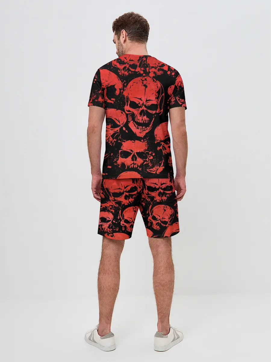 Мужской костюм с шортами / Skulls pattern