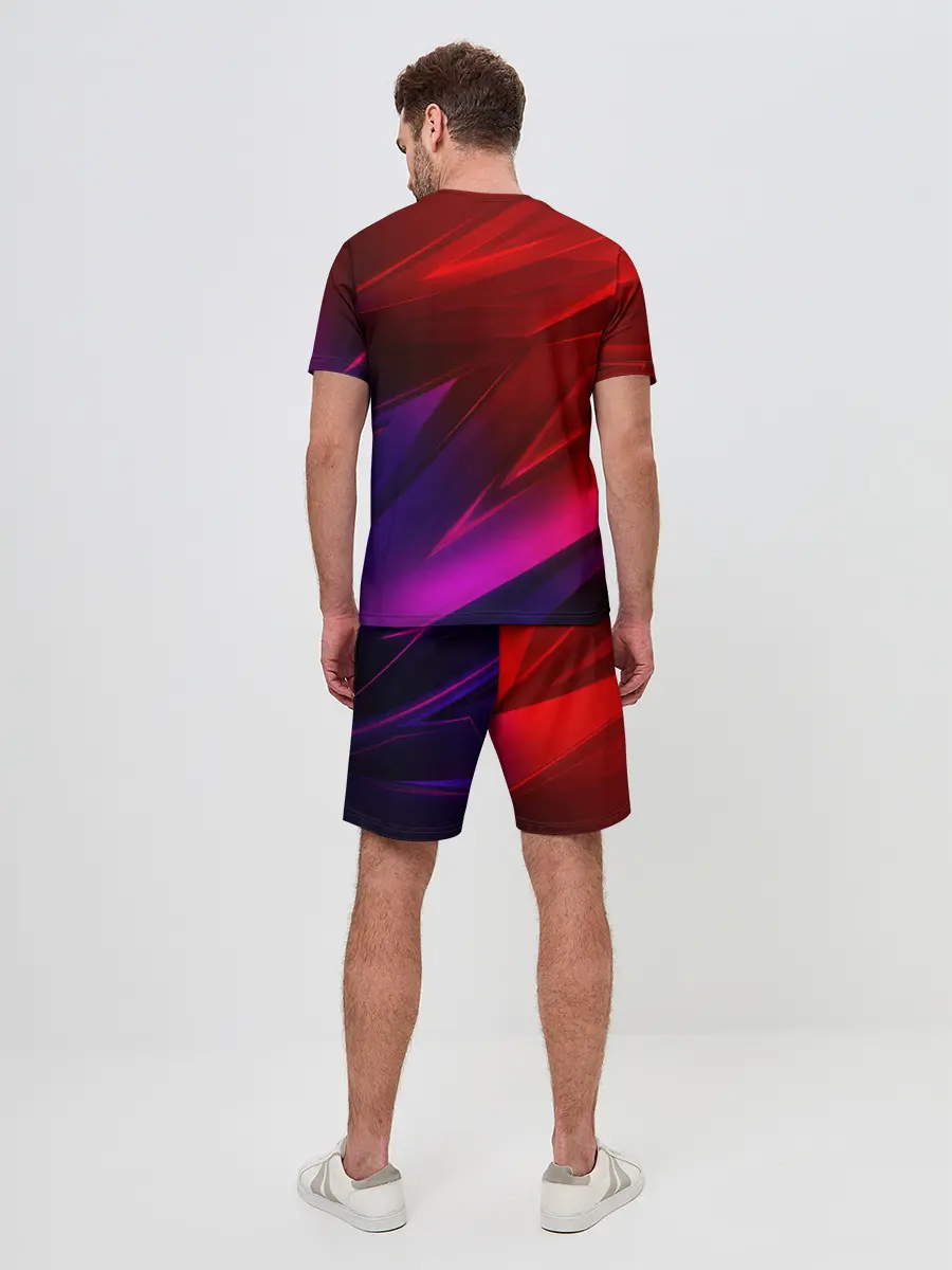 Мужской костюм с шортами / NEON GEOMETRY STRIPES