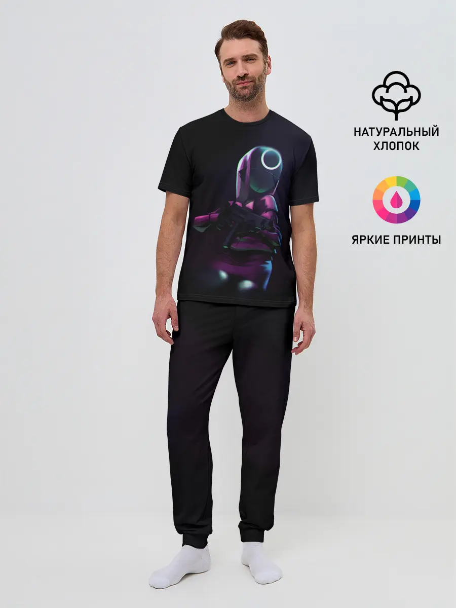 Мужская пижама с брюками / Круг с оружием