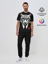Мужская пижама с брюками / Тигр с красной розой