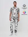 Мужская пижама с брюками / Белый снежный тигр