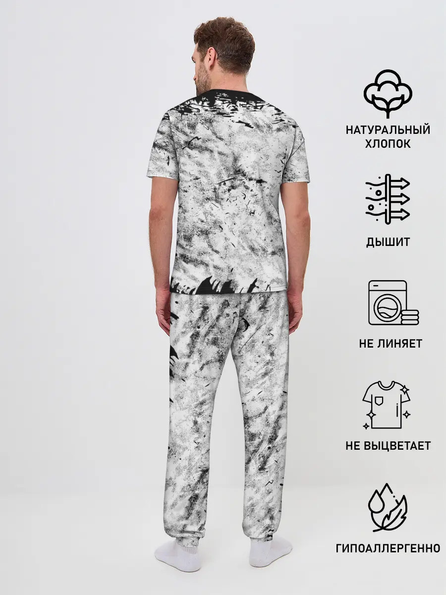 Мужская пижама с брюками / Надпись Слипкнот Рок Группа ЧБ | Slipknot