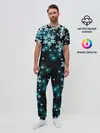 Мужская пижама с брюками / Космические снежинки