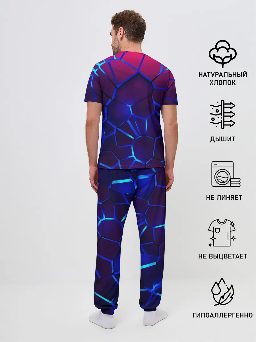 Мужская пижама с брюками / 3D плиты с подсветкой | FORD