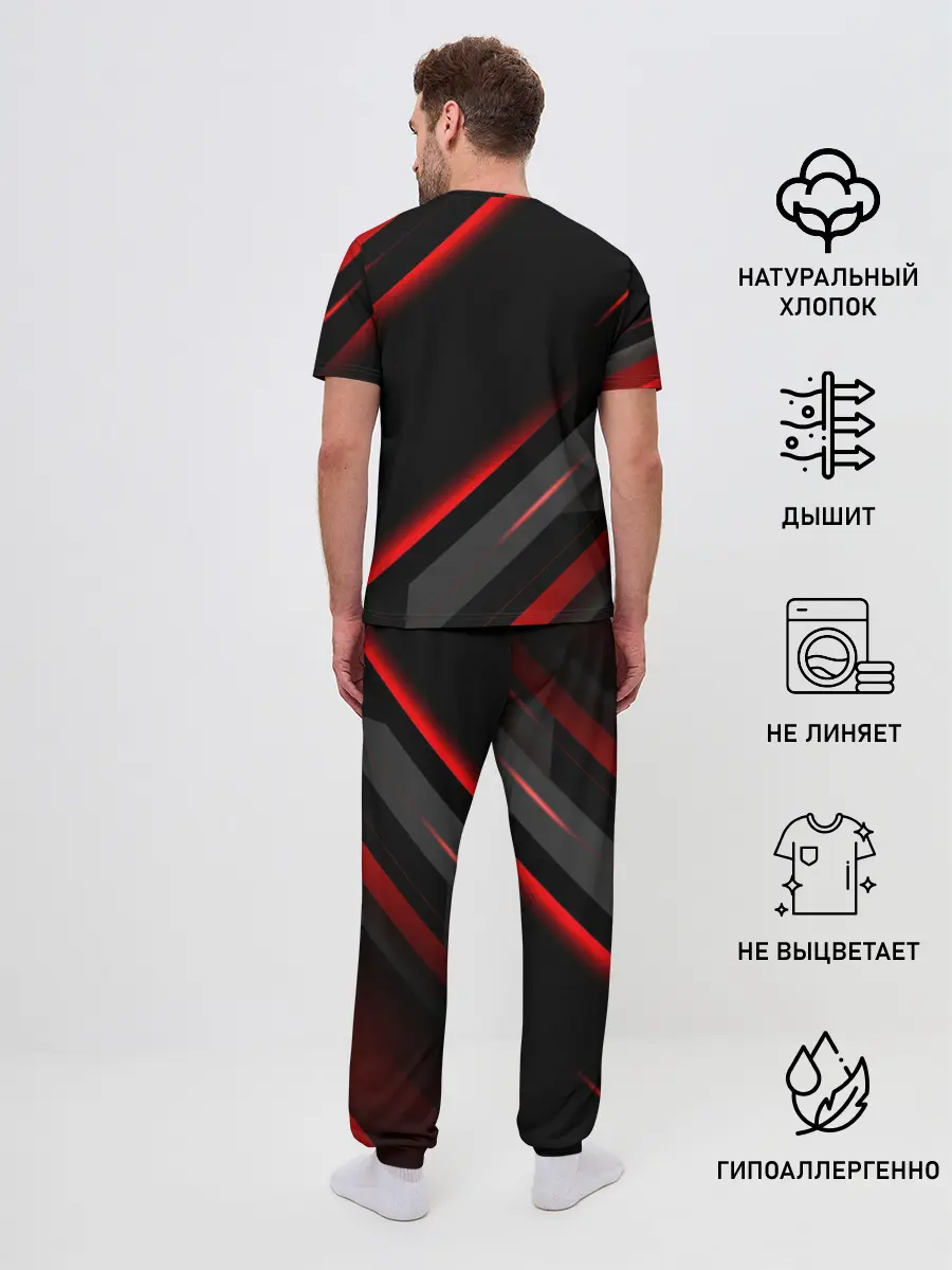 Мужская пижама с брюками / Геометрия митсубиси