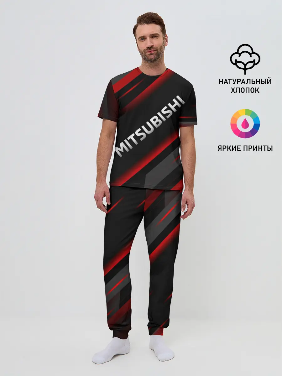 Мужская пижама с брюками / Митсубиси геометрия
