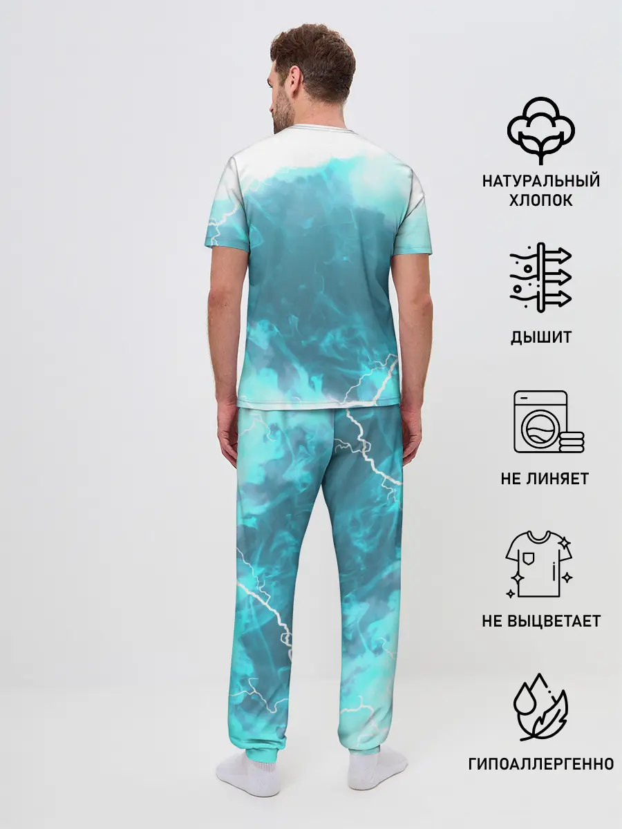 Мужская пижама с брюками / ОХРАНА НА ЧЕКУ | ТРЕУГОЛЬНИК