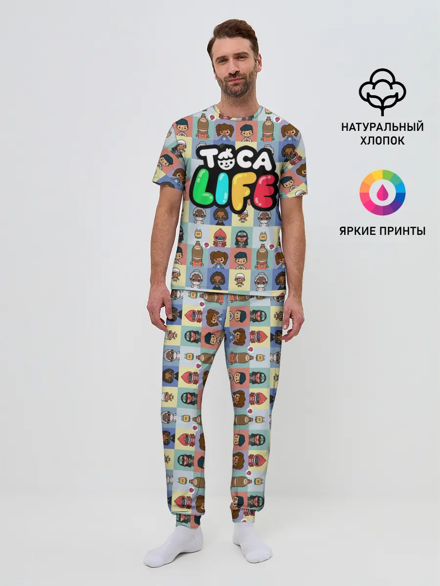Мужская пижама с брюками / Toca Boca characters | Тока бока персонажи