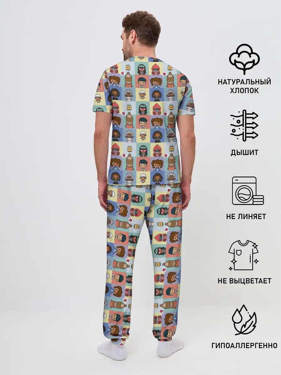 Мужская пижама с брюками / Toca Boca characters | Тока бока персонажи