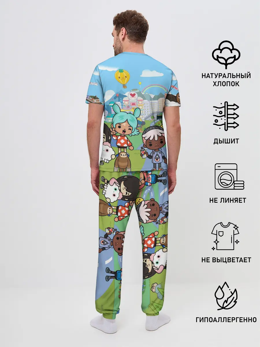 Мужская пижама с брюками / Toca Boca | Тока бока Рита, Зик, Нари, Леон