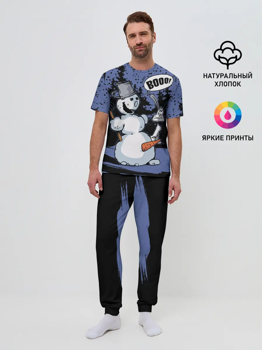 Мужская пижама с брюками / Снеговик на Хэллоуин