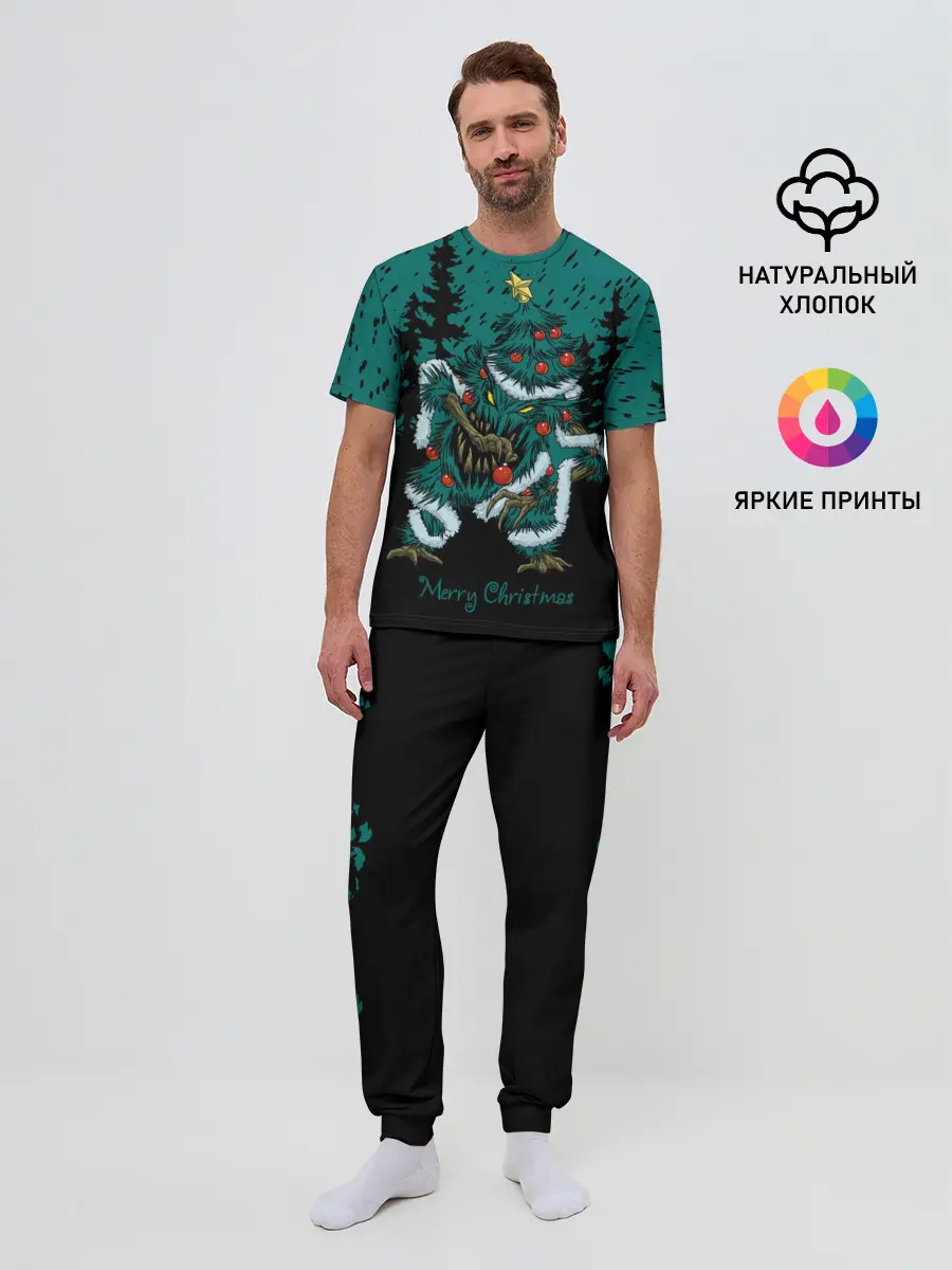 Мужская пижама с брюками / Бесячья ёлка