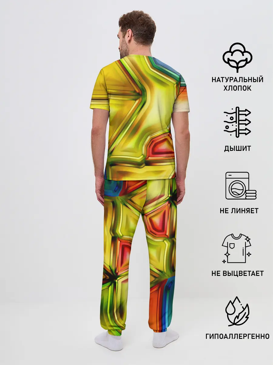 Мужская пижама с брюками / Абстрактная абстракция