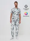 Мужская пижама с брюками / принт с китами
