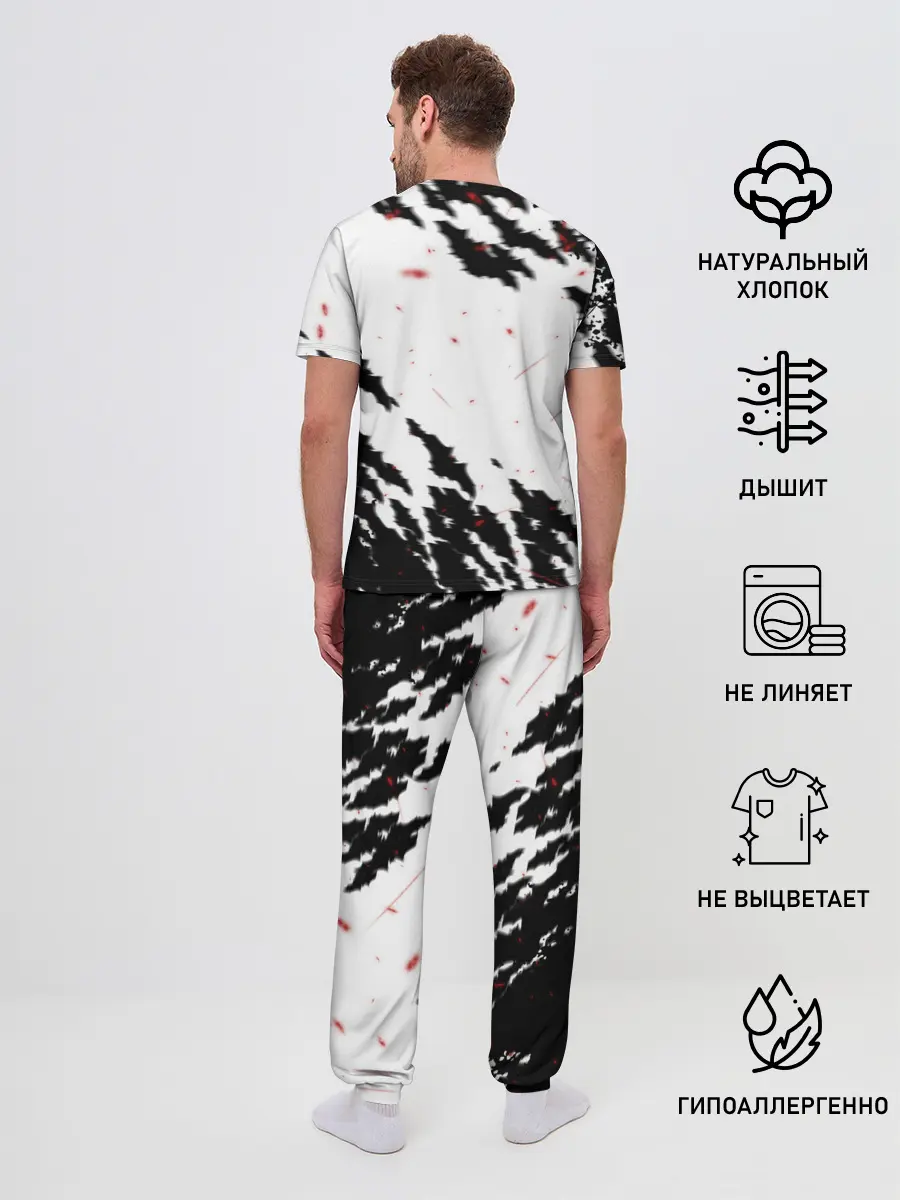 Мужская пижама с брюками / Берсерк маска с красными глазами