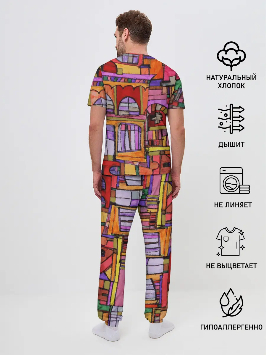 Мужская пижама с брюками / Скетч большого города