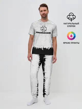 Мужская пижама с брюками / Рамштайн ЧБ Гранж | Rammstein Rock