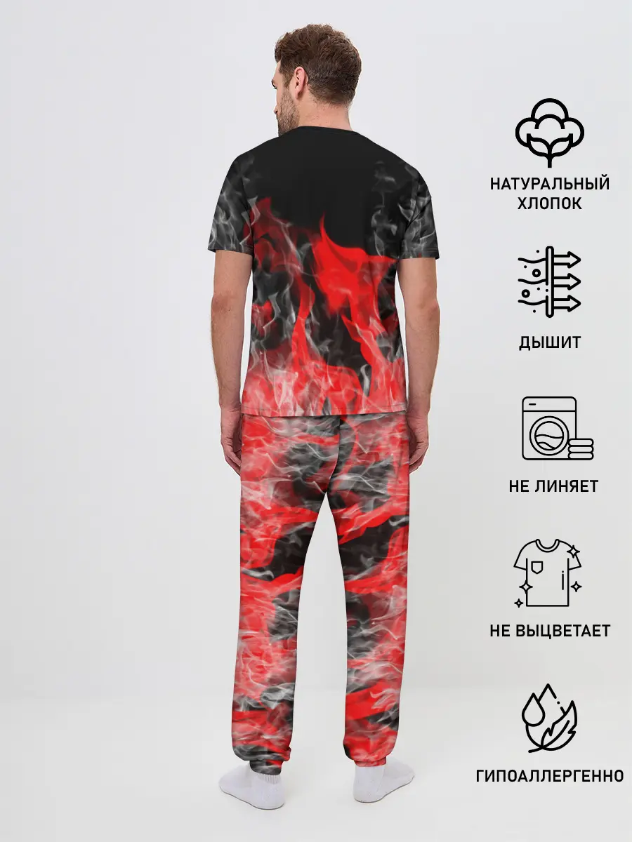 Мужская пижама с брюками / Чёрный клевер: Пламя.