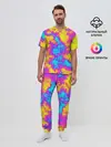 Мужская пижама с брюками / Яркая абстракция космических красок