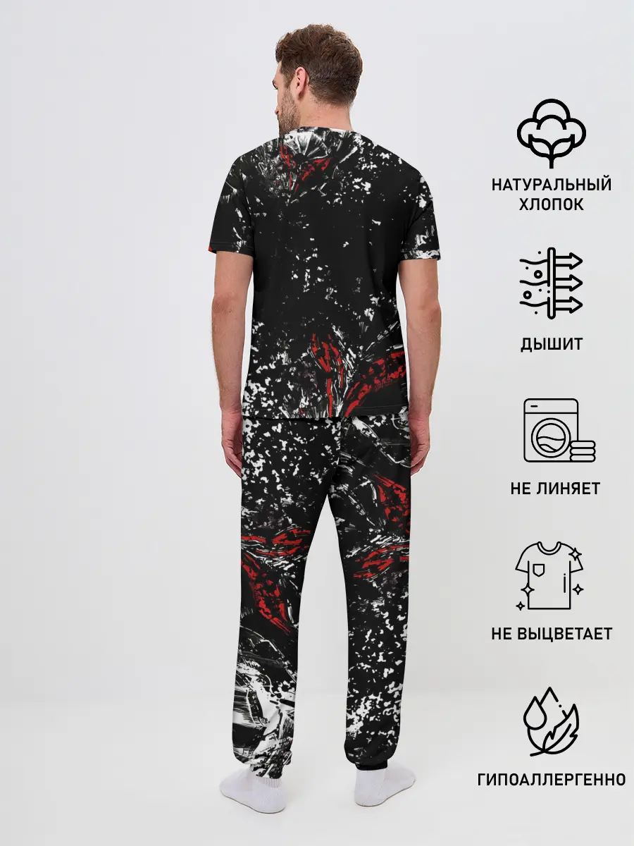 Мужская пижама с брюками / Берсерк Черная маска