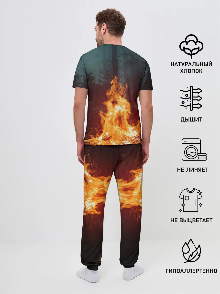 Мужская пижама с брюками / Пикник в лесу