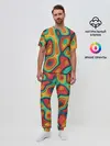 Мужская пижама с брюками / 3D узор Color